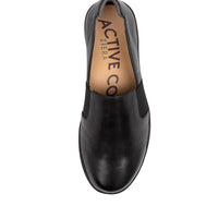 Women's Shoe, Brand Ziera in in Black/ Black Sole Leather shoe image top view