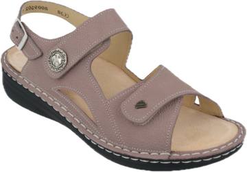 Quarter turn view Women's Finn Comfort Footwear style name Barbuda in color Rose Street. Sku: 02641-834108