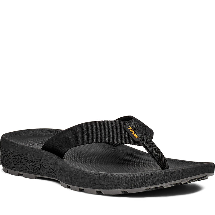 Quarter turn Women's TEVA Footwear style name Hydratrek Flip in color Black. Sku: 1150916-BLK