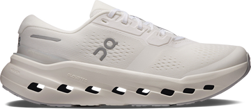 Quarter turn view Women's On Running Footwear style name Cloudrunner 3 in color White/ Ivory. Sku: 3WG10050924