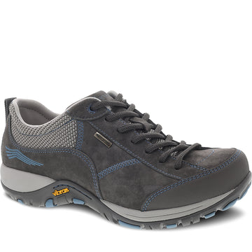 Quarter turn Women's Dansko Footwear style name Paisley Waterproof in color Grey. Sku: 4350941005