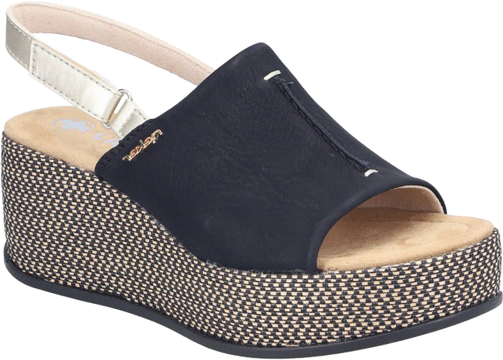 Quarter turn view Women's Rieker Footwear style name Rose 60 in color Schwarz/ Palegold. Sku: 69460-00