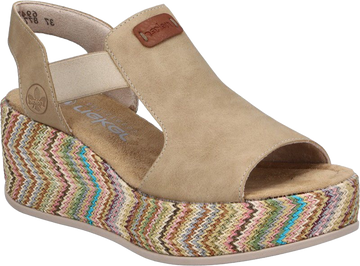 Quarter turn view Women's Rieker Footwear style name Rose 72 in color Marble/ Cayenne. Sku: 69472-60