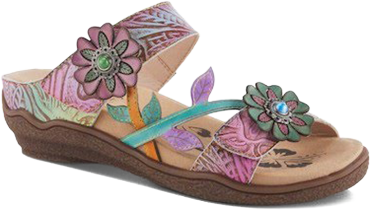 Quarter turn view Women's L'Artiste Footwear style name Aymee in color Sky Multi. Sku: AYMEE-SKYM