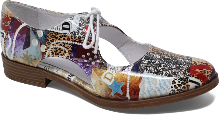 Women's Django & Juliette Keeria in Collage Print Patent Leather. Sku: DJ21128TK7PL