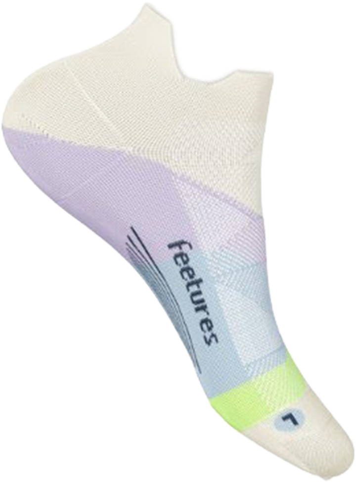 Quarter turn view Women's Feetures Sock style name Elite Ultra Light No Show in color Lilac Breeze. Sku: E5515857