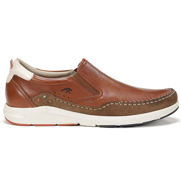 Quarter turn Men's Fluchos Footwear style name Kai Slipon in color Cuero. Sku: F1985-CUE