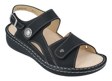Women's Finn Comfort Barbuda in Black Nubuck. Sku: 02641-723393