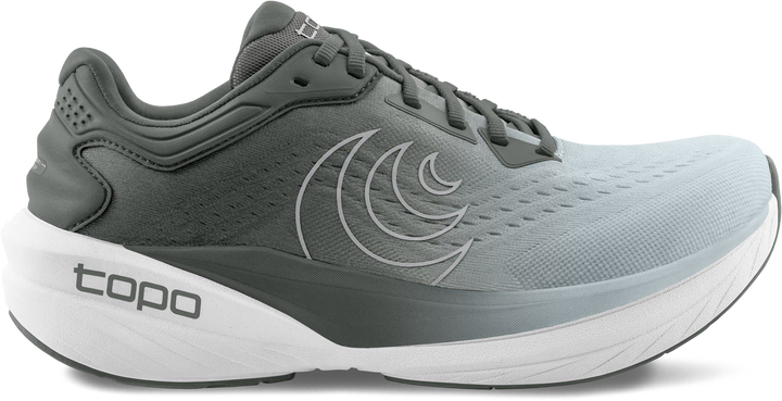 Quarter turn view Women's Topo Footwear style name Phantom 4 Wide in color Grey/ Grey. Sku: W087-GRYGRY-W